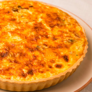 Quiche de alho poró com cogumelo Paris